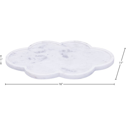 Rimini White Clover Shaped Marble Tray