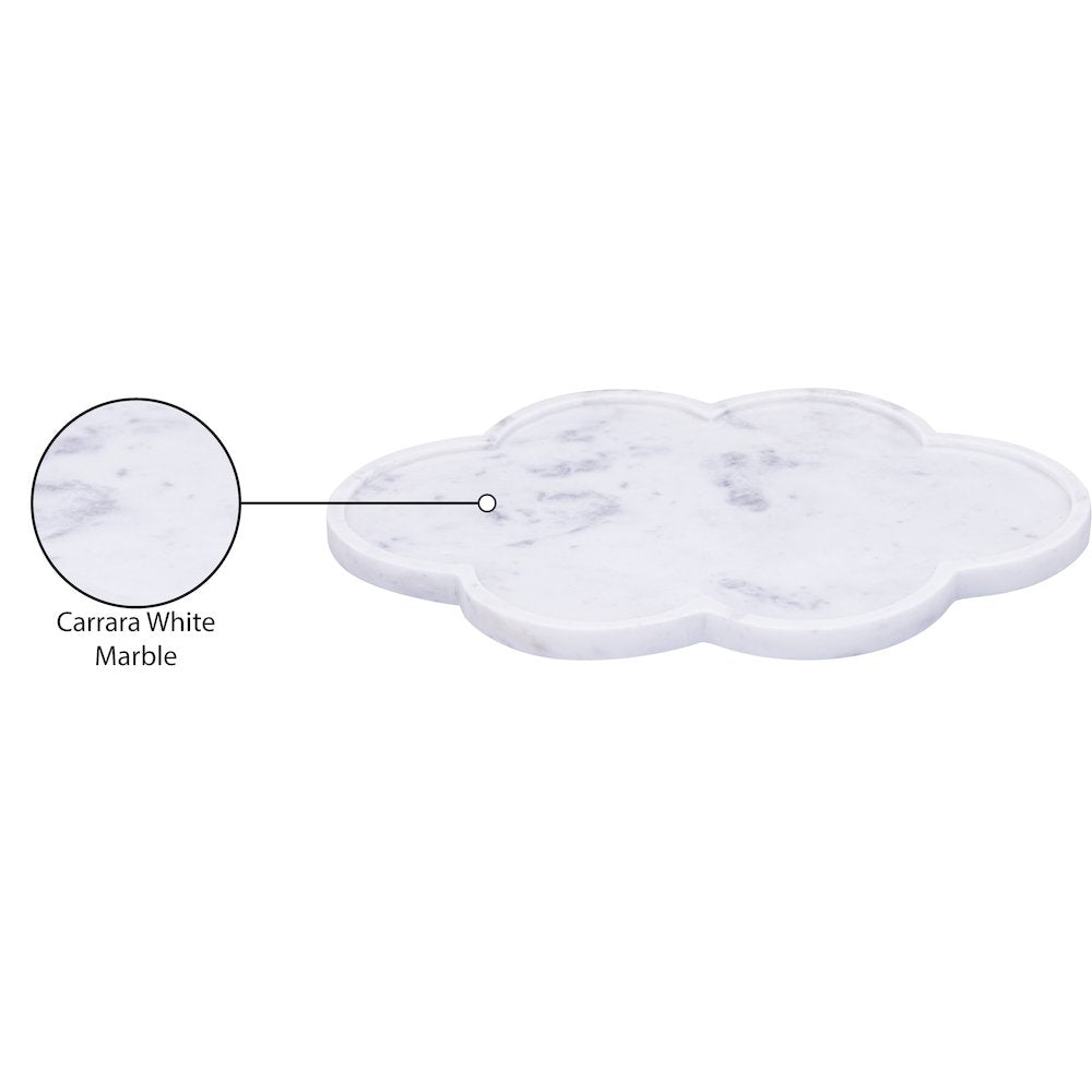 Rimini White Clover Shaped Marble Tray