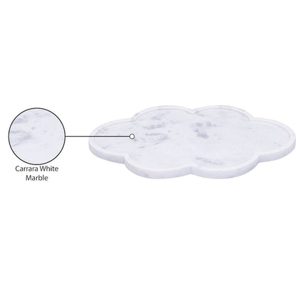 Rimini White Clover Shaped Marble Tray