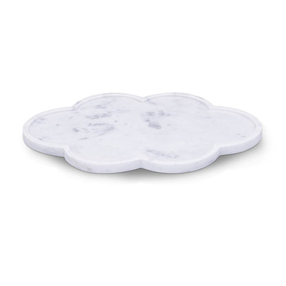 Rimini White Clover Shaped Marble Tray