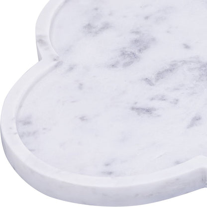 Rimini White Clover Shaped Marble Tray