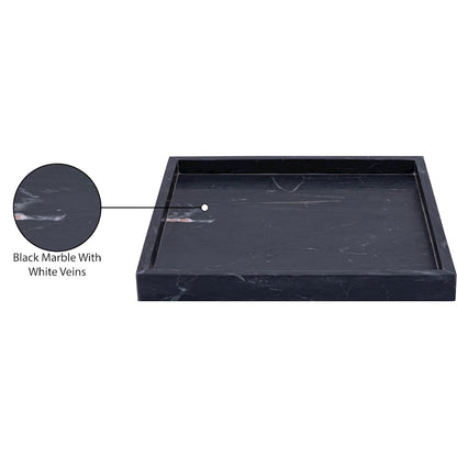 Barletta Black Square Marble Tray