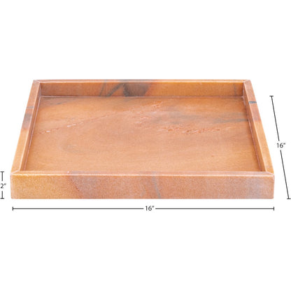 Barletta Pink Square Marble Tray