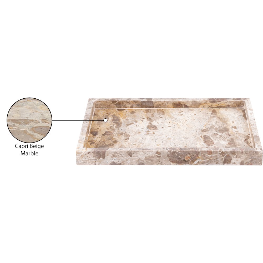 Barletta Beige Rectangular Marble Tray