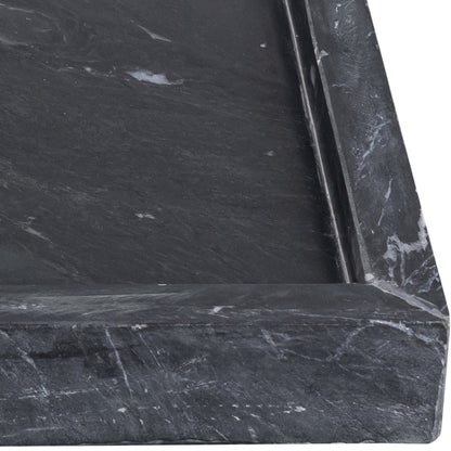 Barletta Black Rectangular Marble Tray