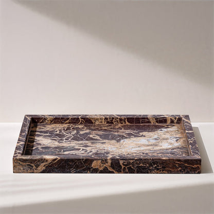 Barletta Cherry Rectangular Marble Tray