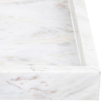 Barletta White Rectangular Marble Tray