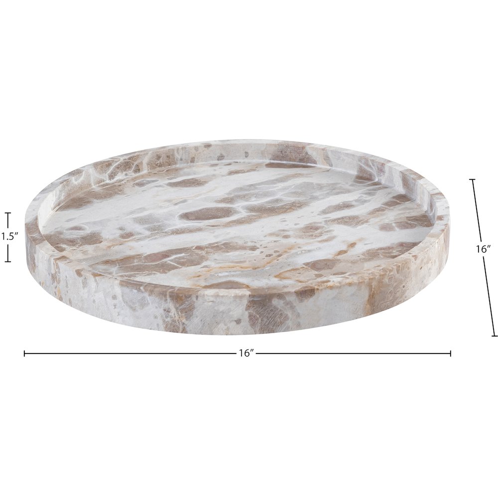 Barletta Beige Round Marble Tray