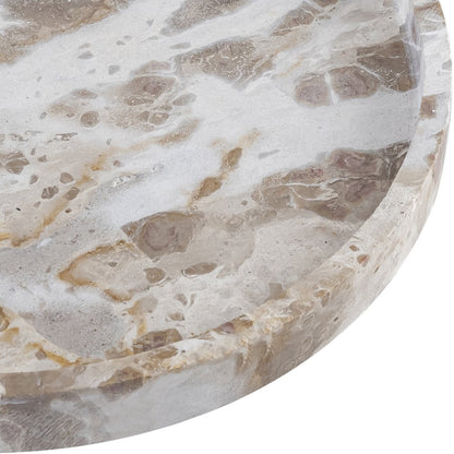 Barletta Beige Round Marble Tray
