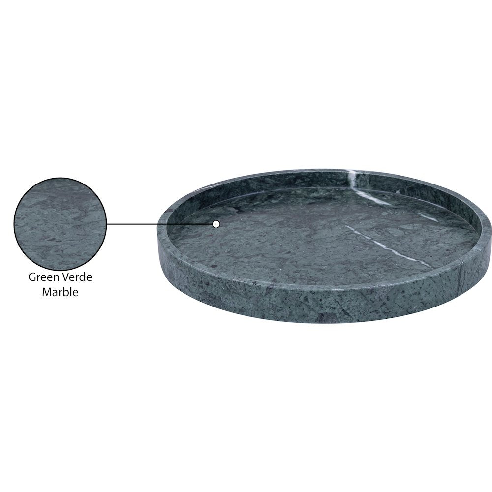 Barletta Green Round Marble Tray