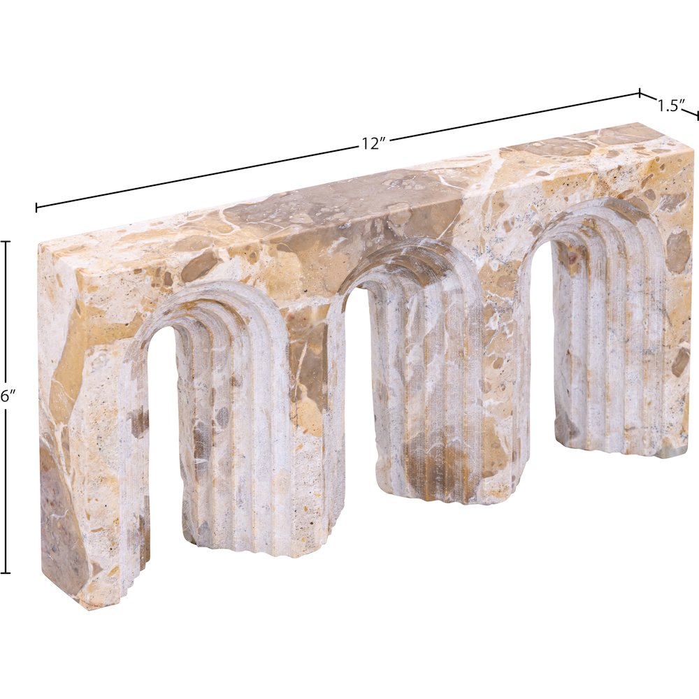 Curva Beige Marble Decorative Object
