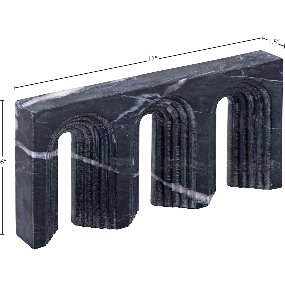 Curva Black Marble Decorative Object