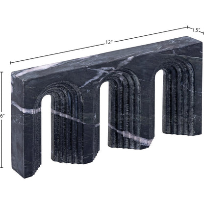 Curva Black Marble Decorative Object