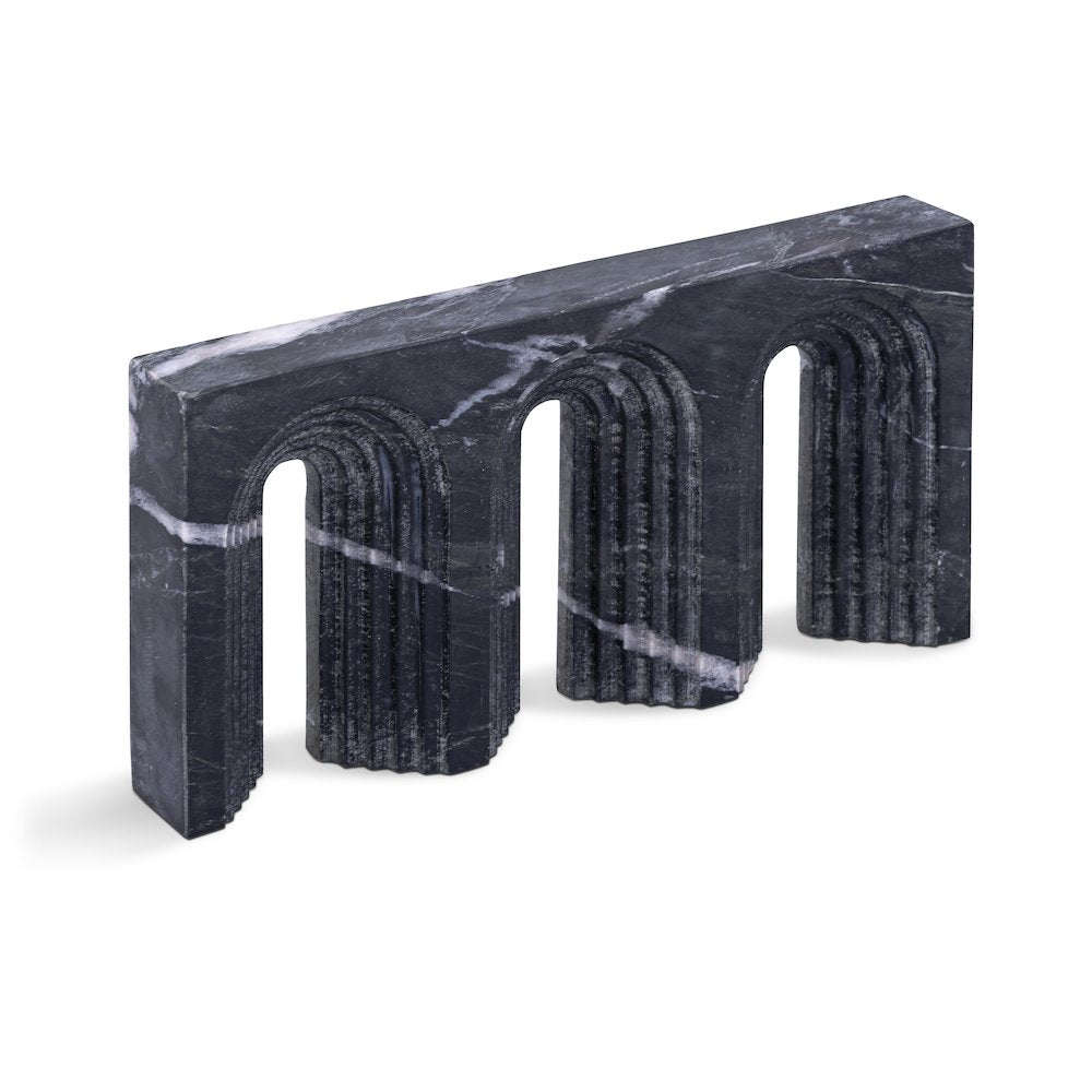 Curva Black Marble Decorative Object