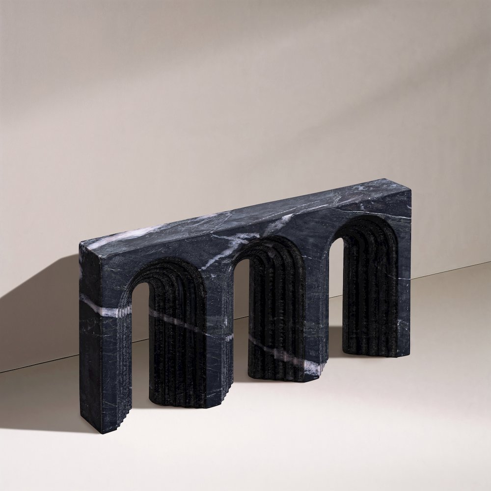 Curva Black Marble Decorative Object