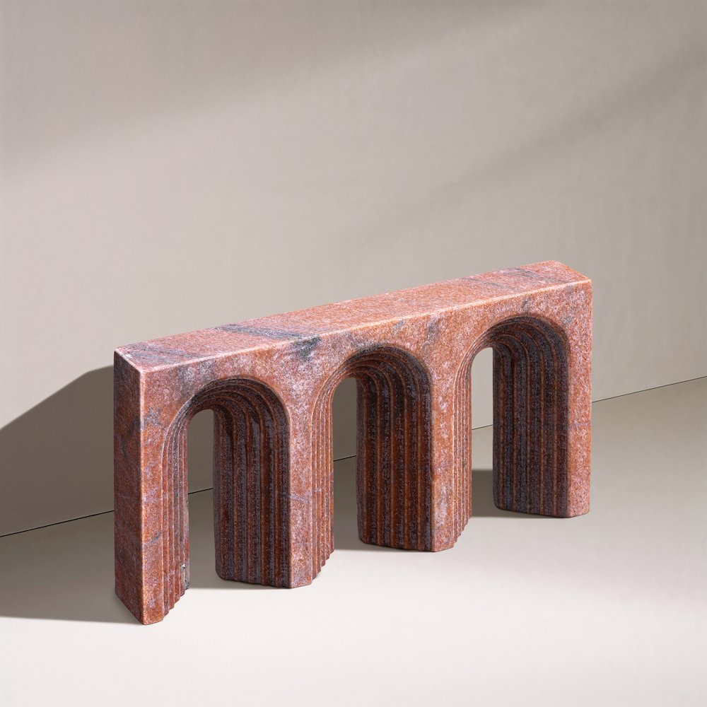 Curva Pink Marble Decorative Object