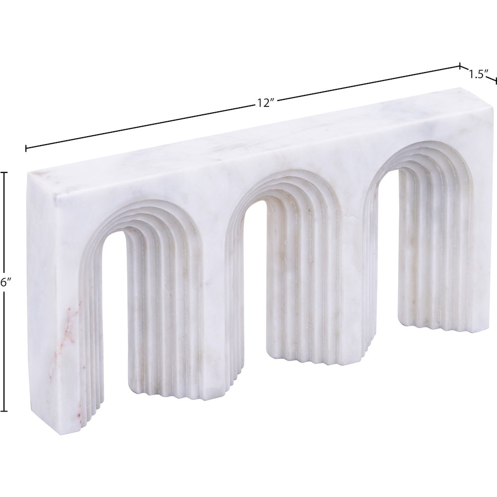 Curva White Marble Decorative Object