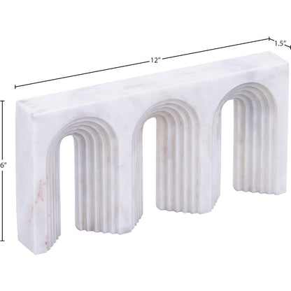Curva White Marble Decorative Object
