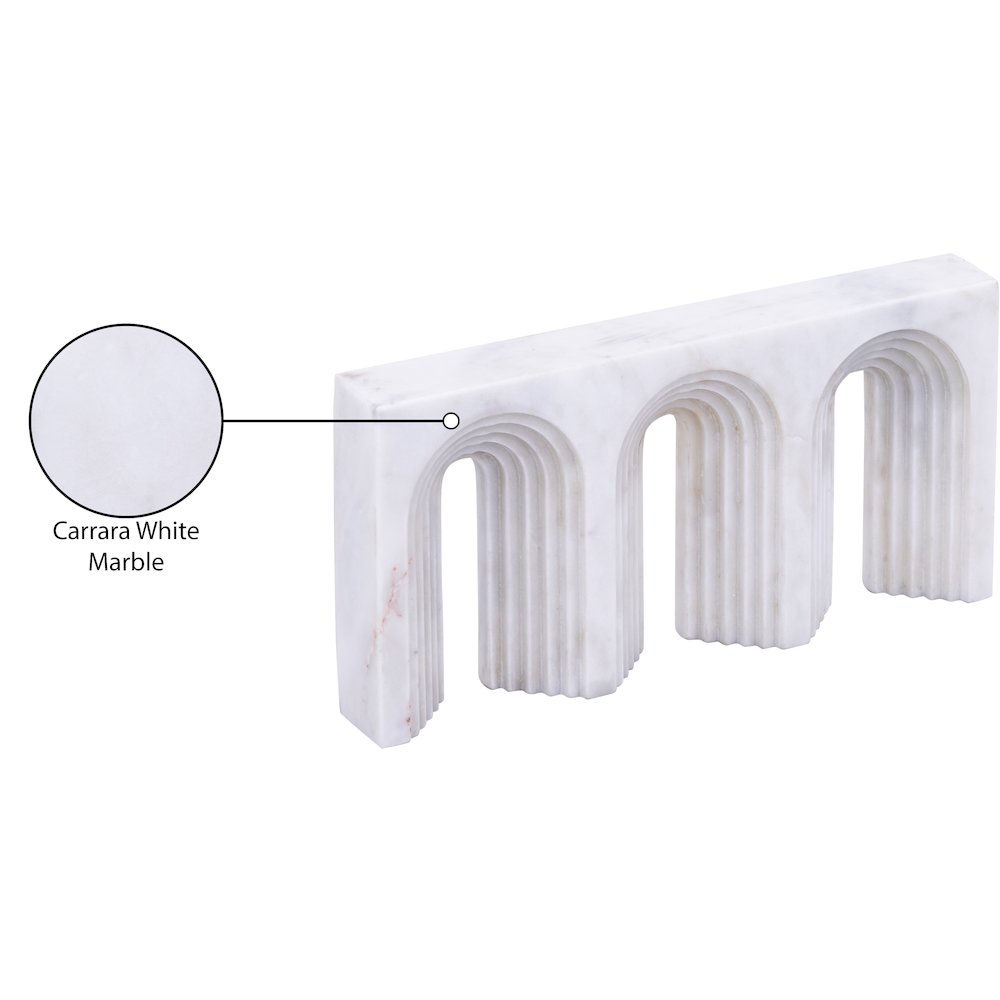 Curva White Marble Decorative Object