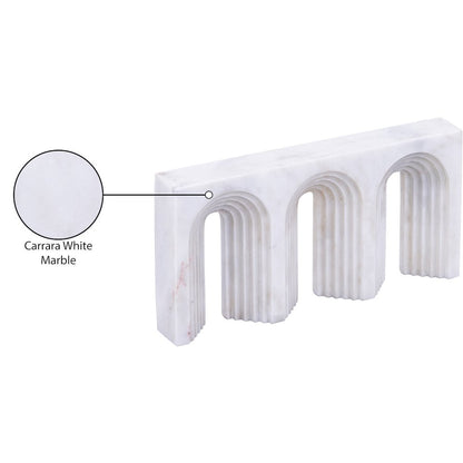 Curva White Marble Decorative Object