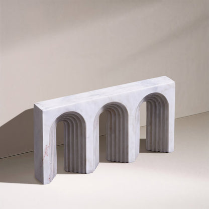Curva White Marble Decorative Object