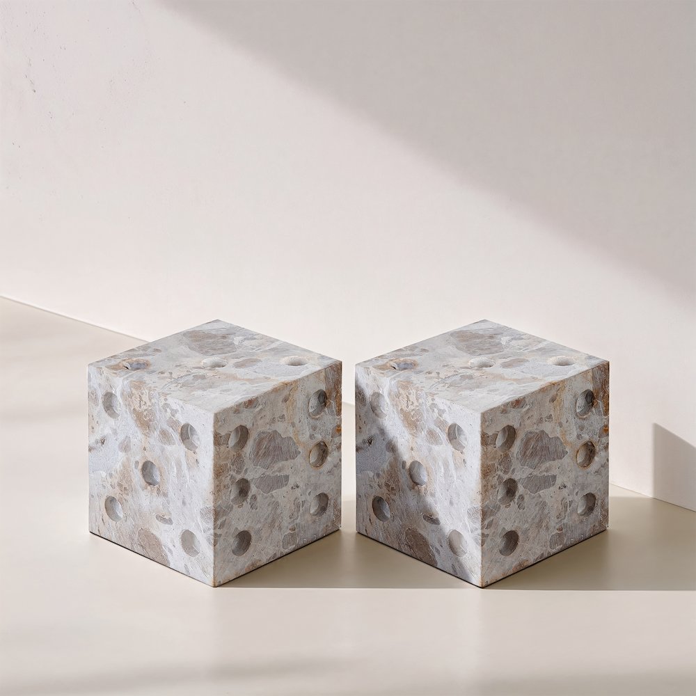 Dice Beige Marble Decorative Dice