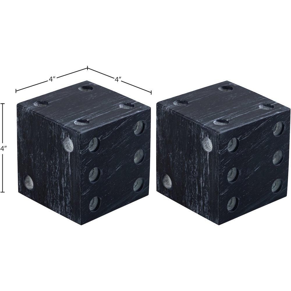 Dice Black Marble Decorative Dice