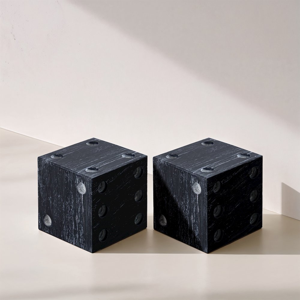 Dice Black Marble Decorative Dice