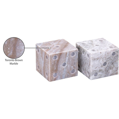 Dice Brown Marble Decorative Dice