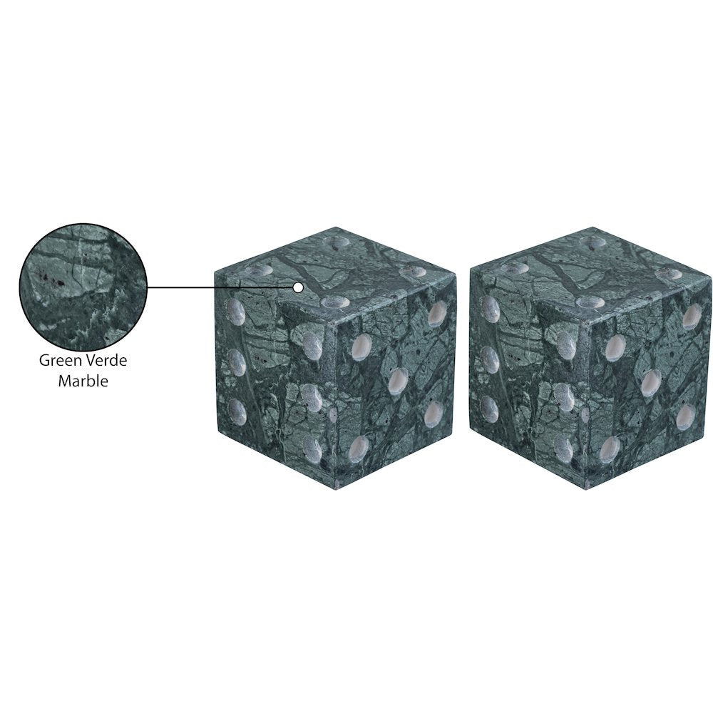 Dice Green Marble Decorative Dice