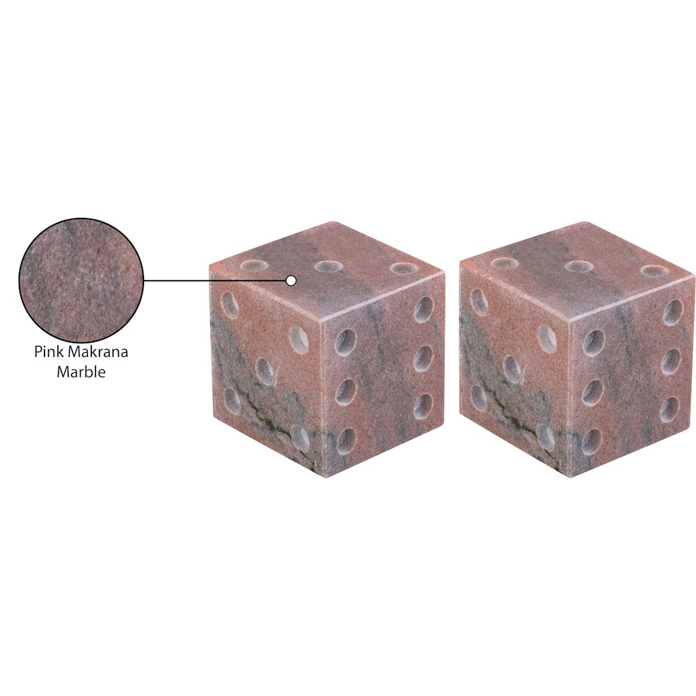 Dice Pink Marble Decorative Dice