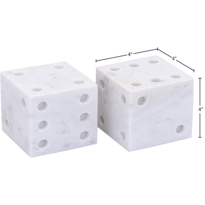 Dice White Marble Decorative Dice
