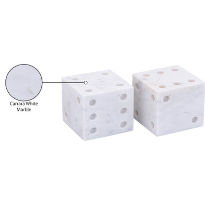 Dice White Marble Decorative Dice
