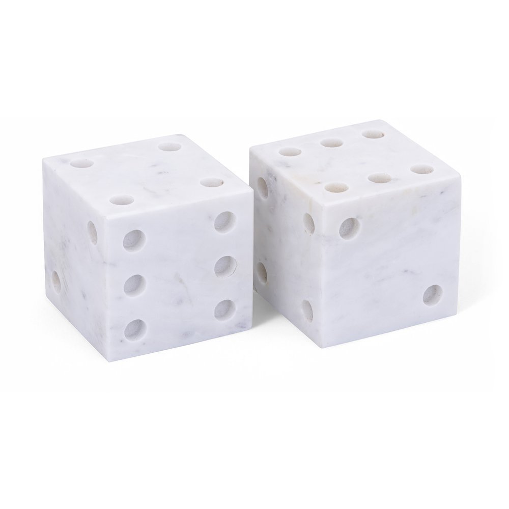 Dice White Marble Decorative Dice