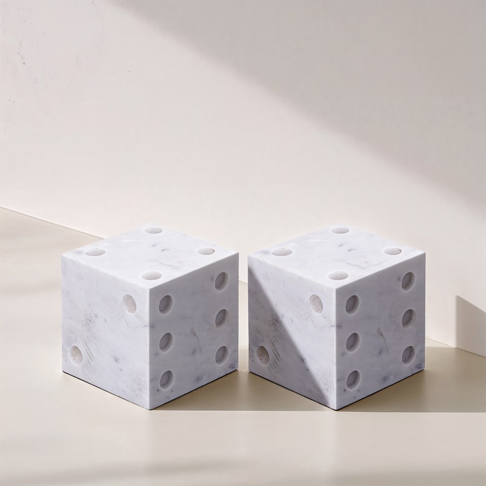 Dice White Marble Decorative Dice