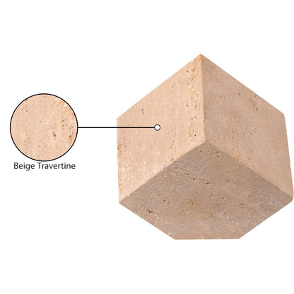 Block Beige Travertine Decorative Cube