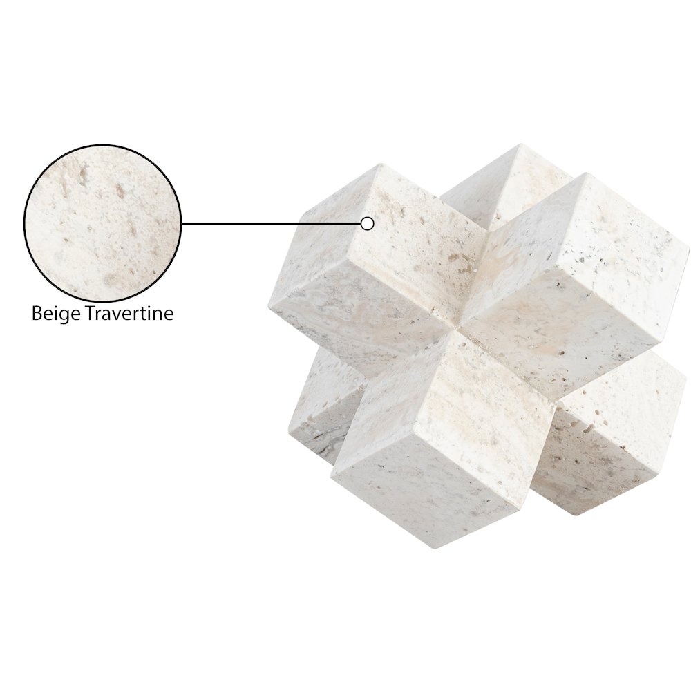Jack Beige Travertine Decorative Jack Object