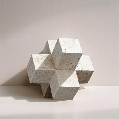 Jack Beige Travertine Decorative Jack Object