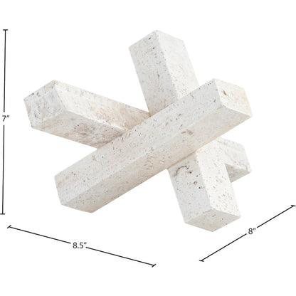 Stix Beige Travertine Decorative Object