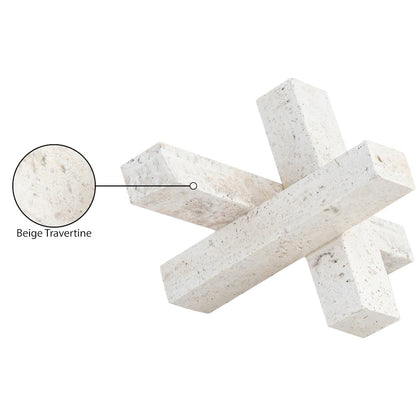 Stix Beige Travertine Decorative Object