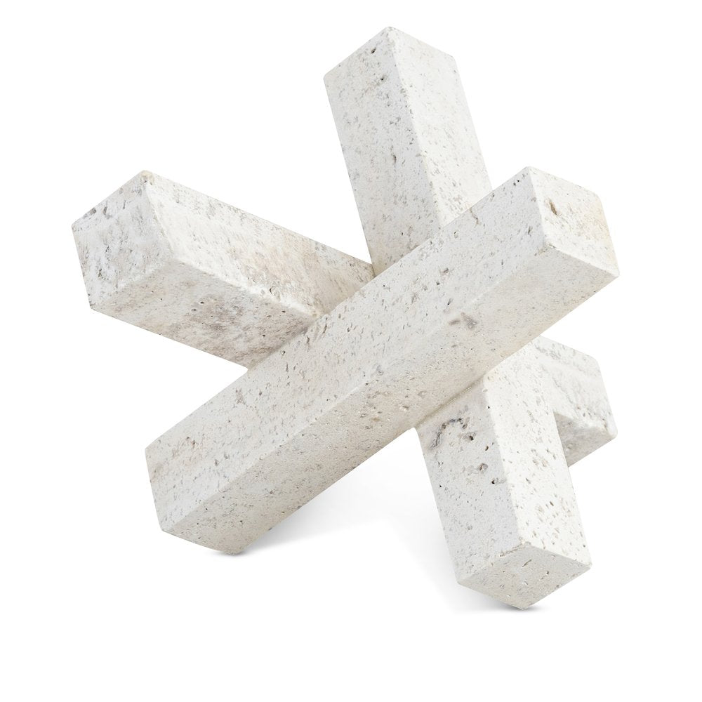 Stix Beige Travertine Decorative Object