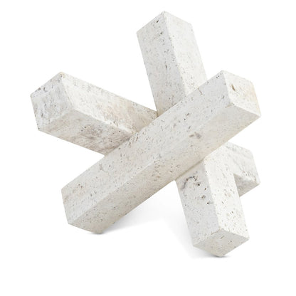 Stix Beige Travertine Decorative Object