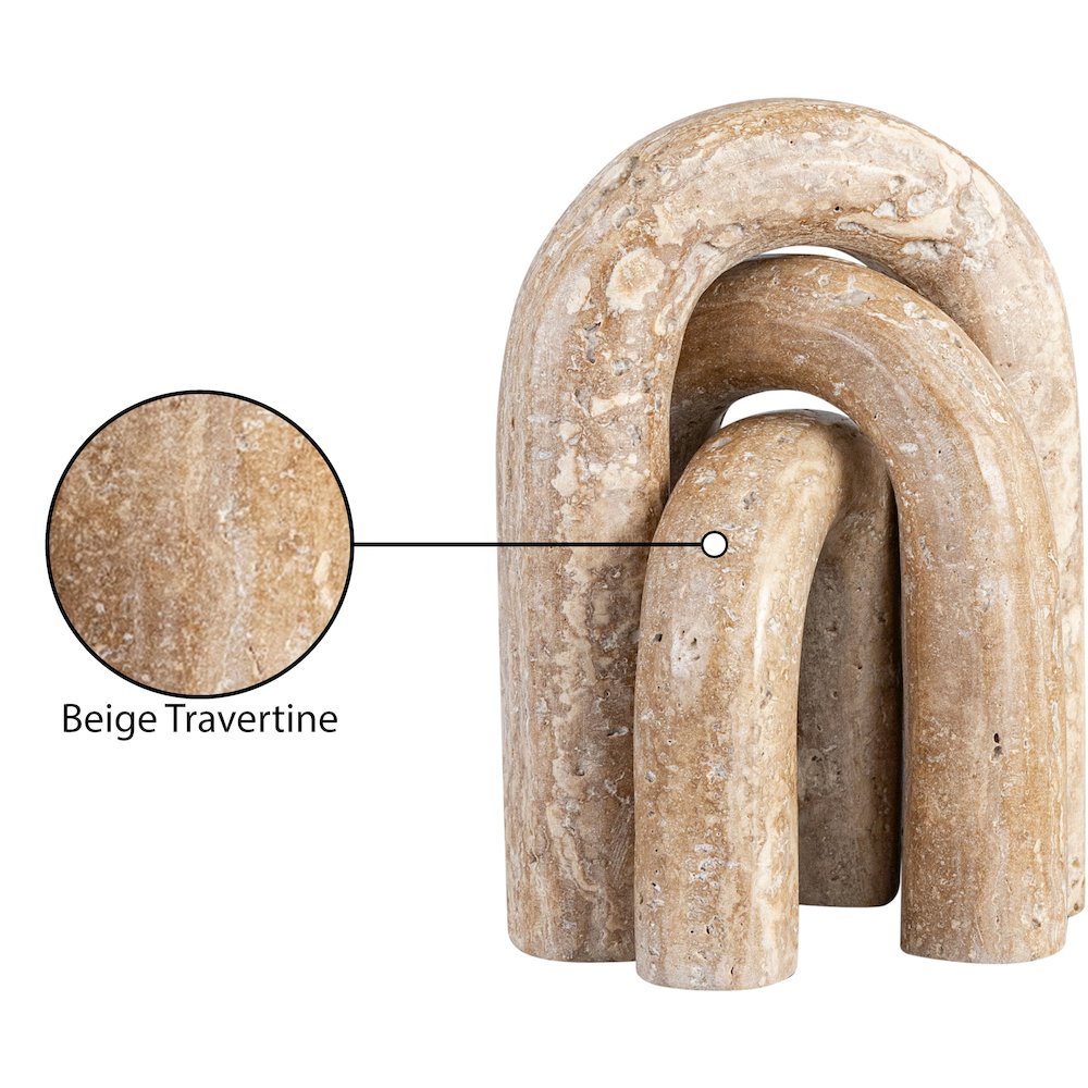 Arco Beige Travertine 3pc. Decorative Object
