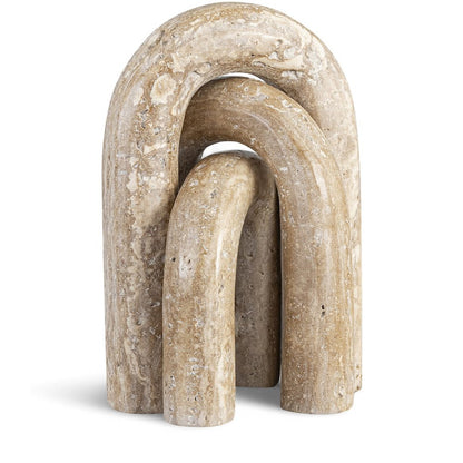 Arco Beige Travertine 3pc. Decorative Object