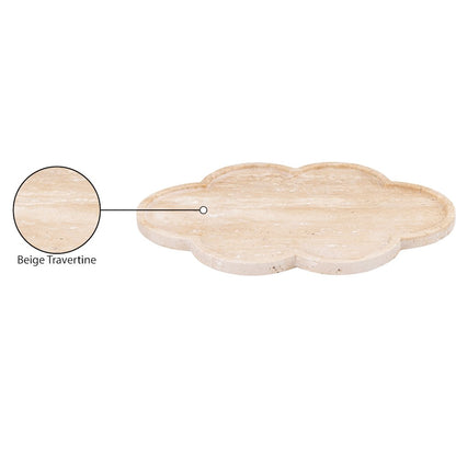 Rimini Beige Clover Shaped Travertine Tray