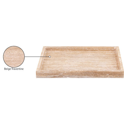 Barletta Beige Rectangular Travertine Tray