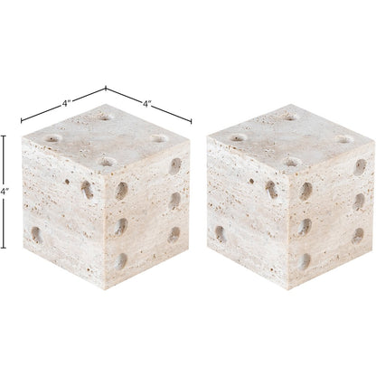 Dice Beige Travertine Decorative Dice