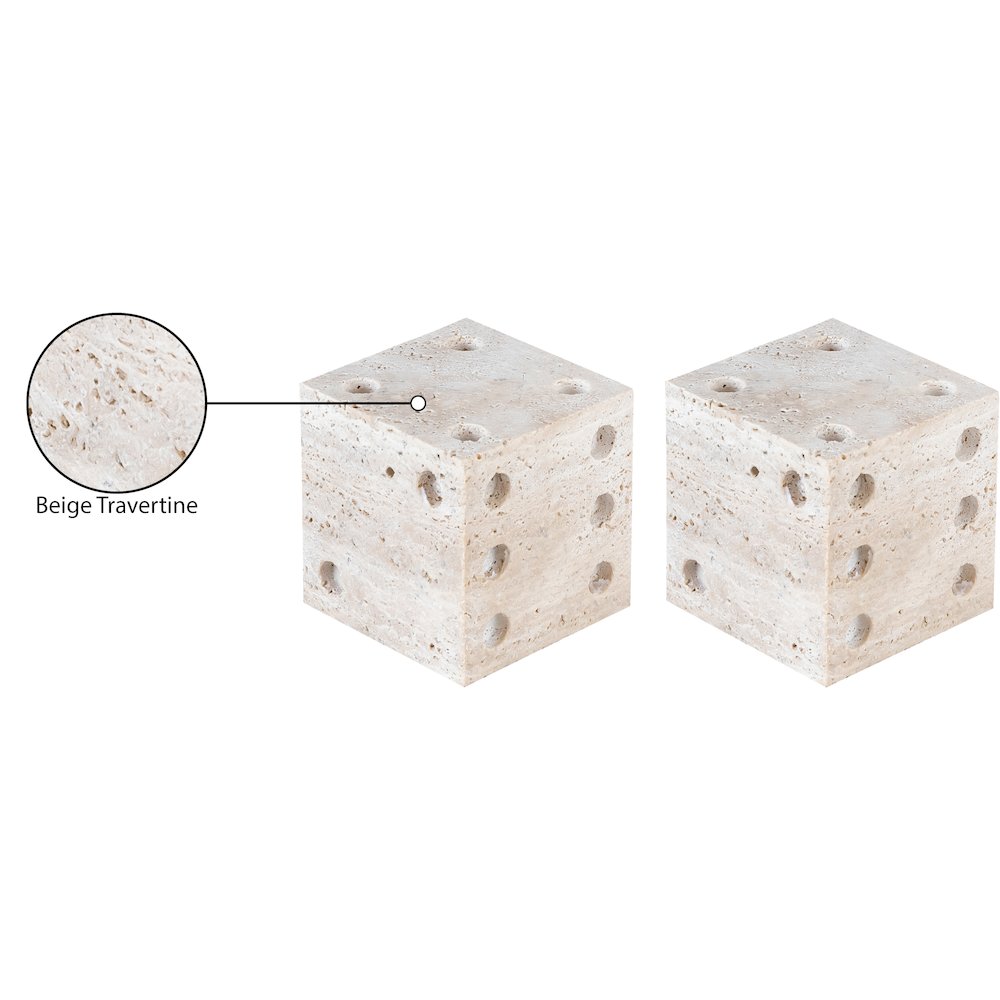 Dice Beige Travertine Decorative Dice