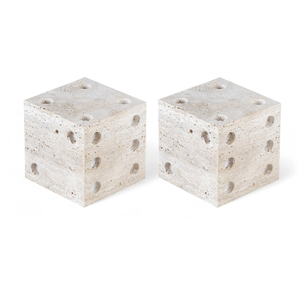 Dice Beige Travertine Decorative Dice