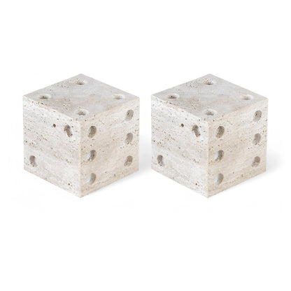 Dice Beige Travertine Decorative Dice